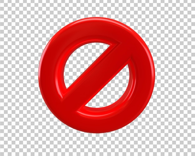 PSD signo prohibido 3d sin icono rojo