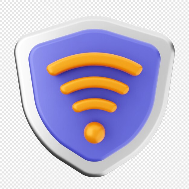 Signo de protección de seguridad de escudo 3D wifi