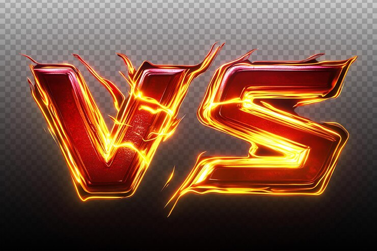 PSD signo retro vs dinámico en fondo negro