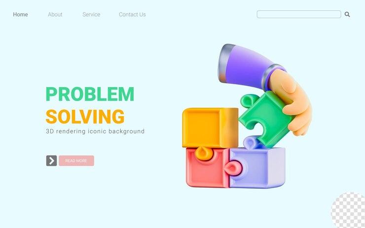 PSD signo de rompecabezas con aspecto de dibujos animados de mano concepto de renderizado 3d para resolver problemas de trabajo en equipo