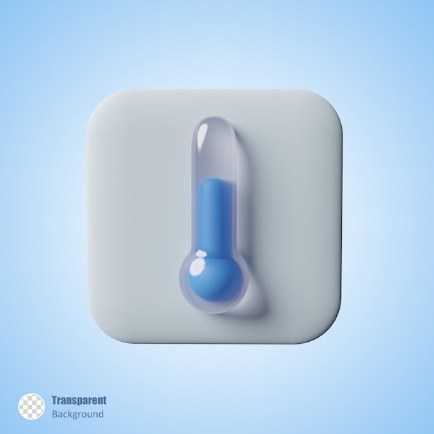 signo de temperatura azul en diseño de renderizado 3d