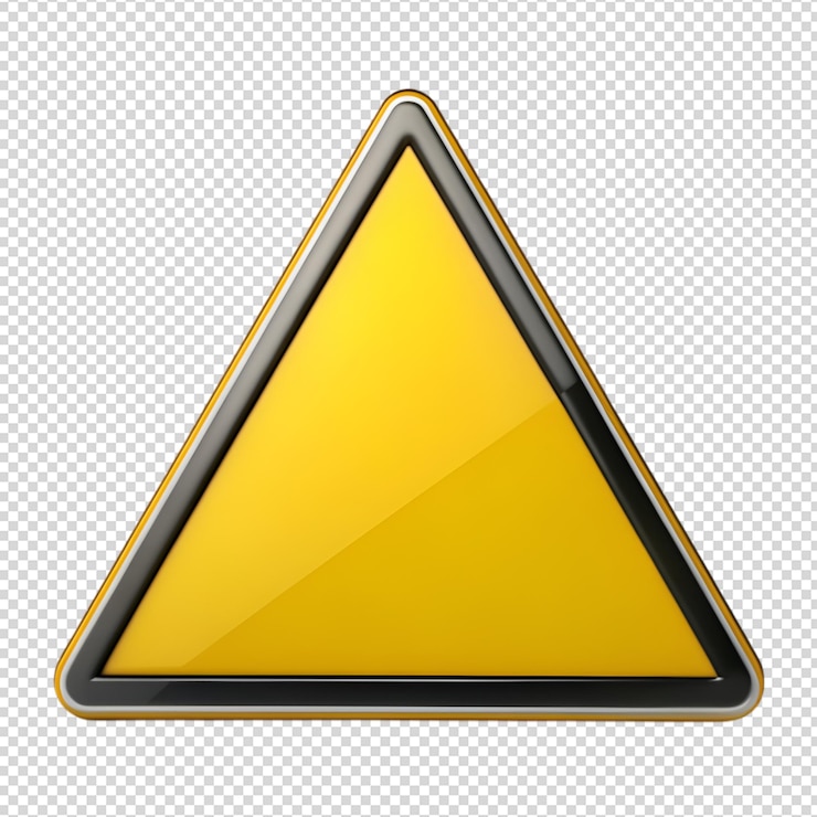 PSD signo de triángulo de advertencia amarillo brillante