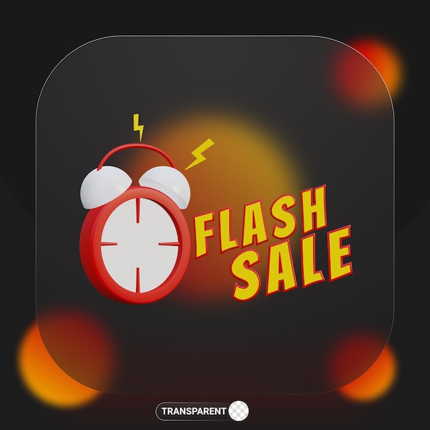 PSD signo de venta flash de texto de renderizado 3d