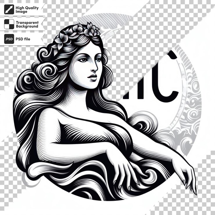 PSD signo del zodiaco psd virgo en un fondo transparente