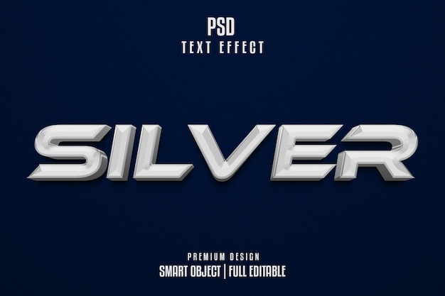 Silber-bearbeitbarer 3D-Text-Effekt