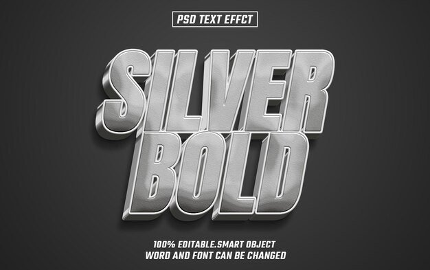 Silber-bearbeitbarer Text, Schriftart-Effekt, 3D-Text für den Titel