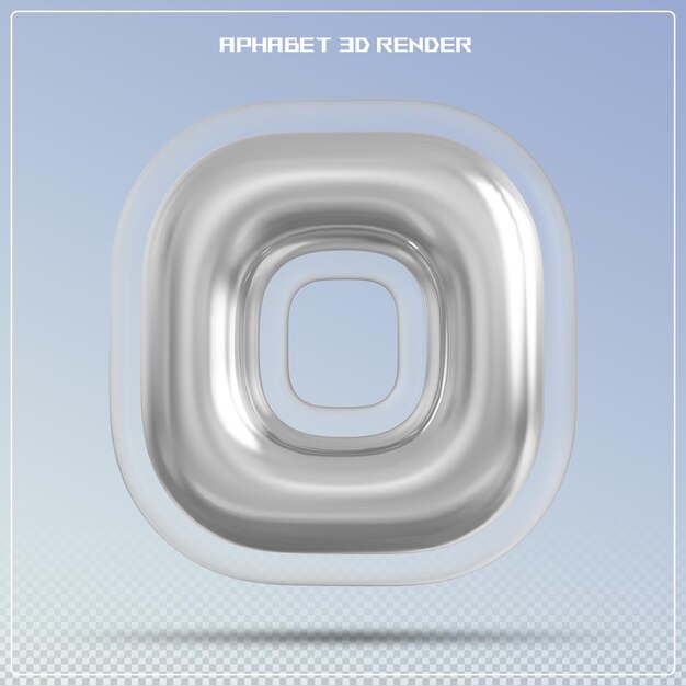 Silber Buchstabe O Schriftformblase Alphabet 3d-Rendering