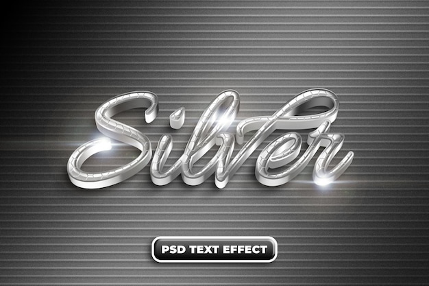 PSD silber editierbarer text effekt