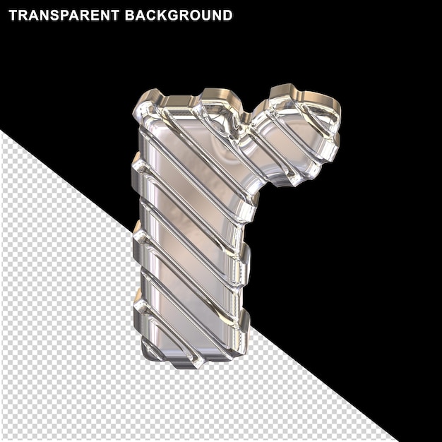 Silber mit dünnen diagonalen Riemen Buchstabe r