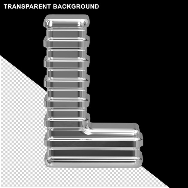 PSD silber mit dünnen horizontalen riemen großbuchstabe l