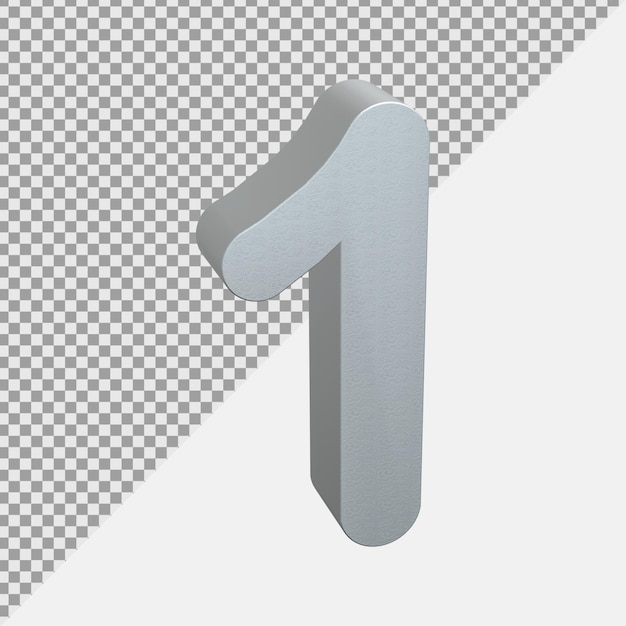 Silber Realistische 3D-Zahlenwiedergabe