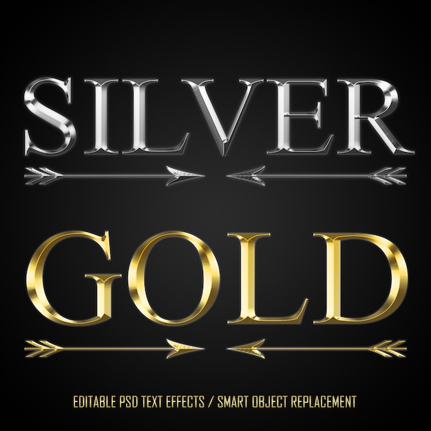 Silber und gold bearbeitbaren text