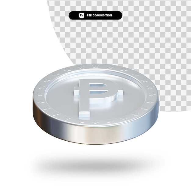 Silbermünze 3D-Rendering isoliert