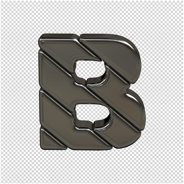 Silberner Buchstabe des russischen Alphabets 3D-Rendering