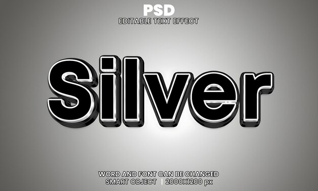 Silberner Text-Effekt