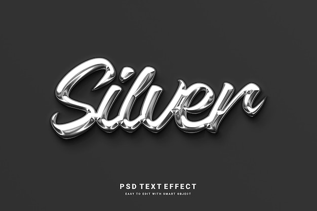 Silberner Text-Effekt