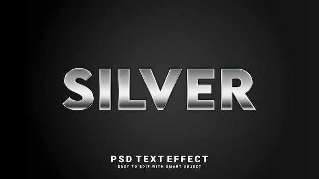 PSD silberner text-effekt