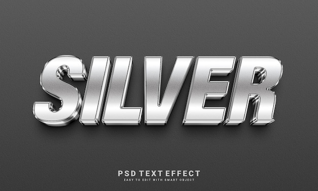 PSD silberner text-effekt