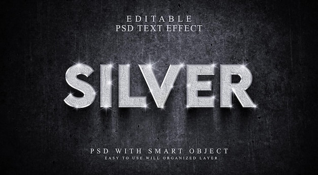 Silberner Text-Effekt