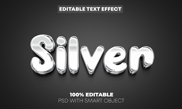 Silberner Text-Effekt