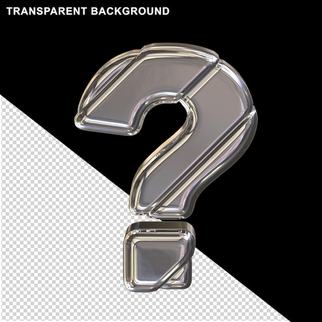 Silbernes 3D-Symbol mit diagonalen Gürteln