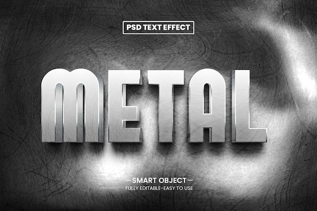 Silbernes Metall 3d bearbeitbarer Texteffektstil