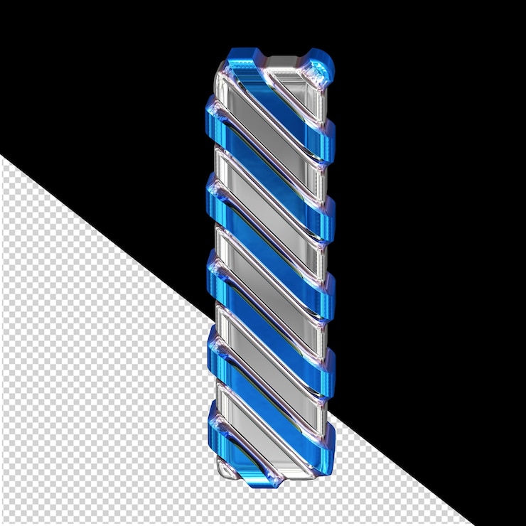 PSD silbernes symbol mit blauen diagonalbändern nummer 1