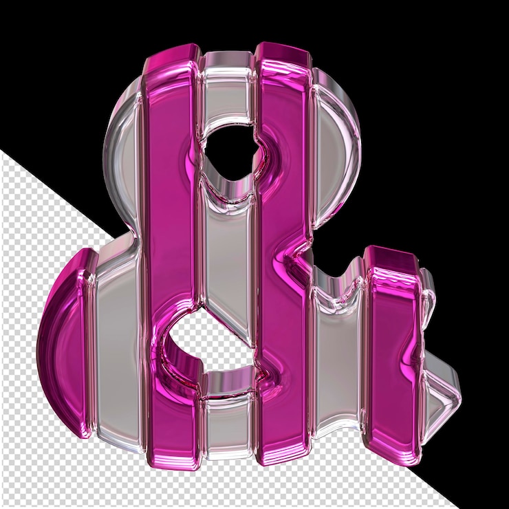 PSD silbernes symbol mit lila riemen