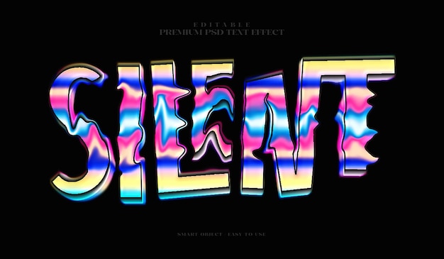 Silent fully editable premium psd 3d text effect