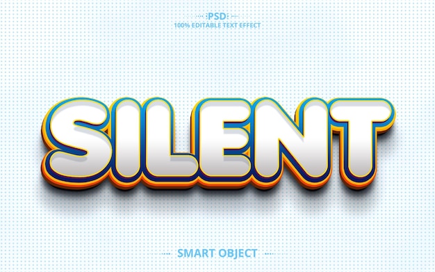 PSD silent meilleur design d'effet de texte créatif modifiable