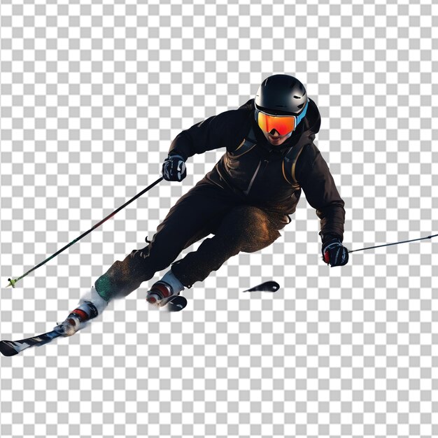 PSD silhouette abstraite 3d png d'un skieur isolé