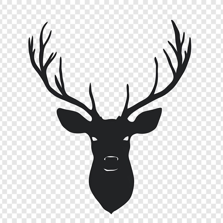 PSD silhouette di cervo bianco e nero