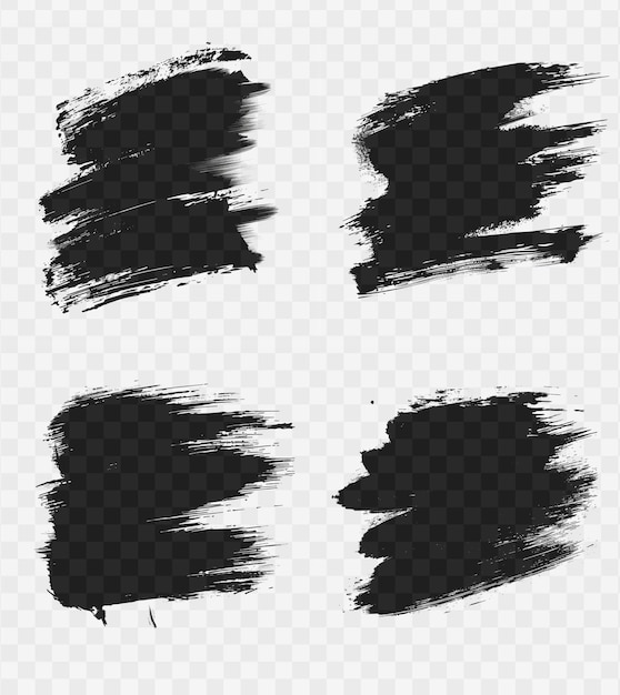 Silhouette di pennello nero grunge su uno sfondo png