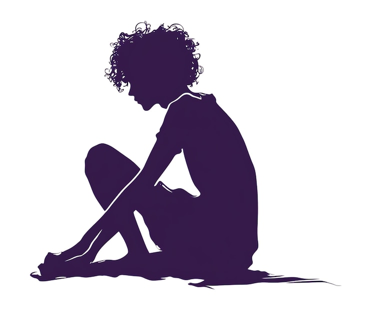 PSD silhouette di una donna seduta in postura contemplativa