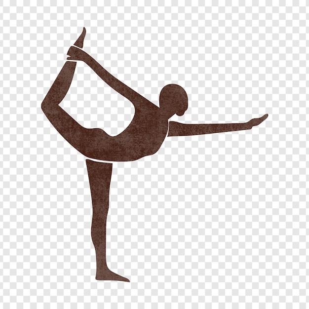 Silhouette einer Person in der Yoga-Tänzerpose