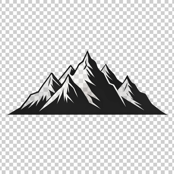 PSD silhouette eines berges auf einem durchsichtigen hintergrund
