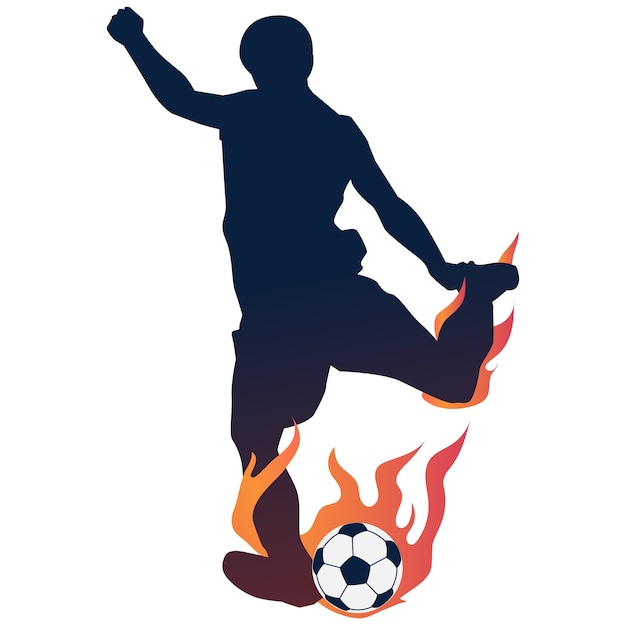 Silhouette eines Fußballspielers