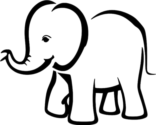Silhouette élégante de pochoir d'éléphant pour des projets artistiques et décoratifs