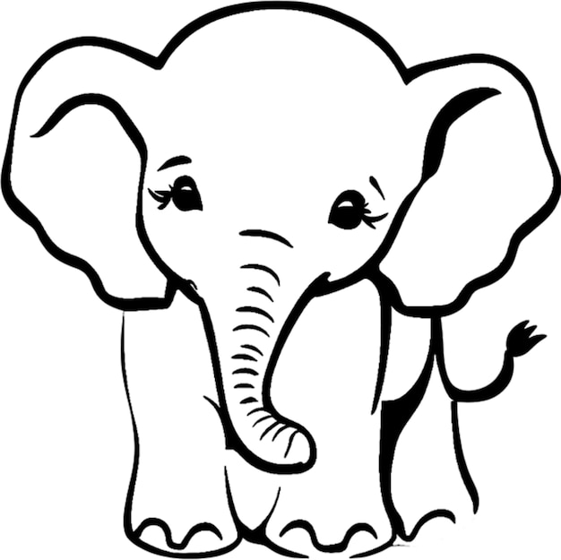 Silhouette élégante de pochoir d'éléphant pour des projets artistiques et décoratifs
