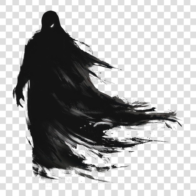 Silhouette de fantôme PNG noir et blanc
