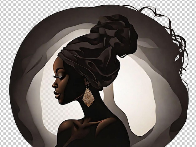 PSD silhouette de femme noire conscience noire