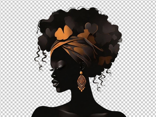 PSD silhouette de femme noire conscience noire