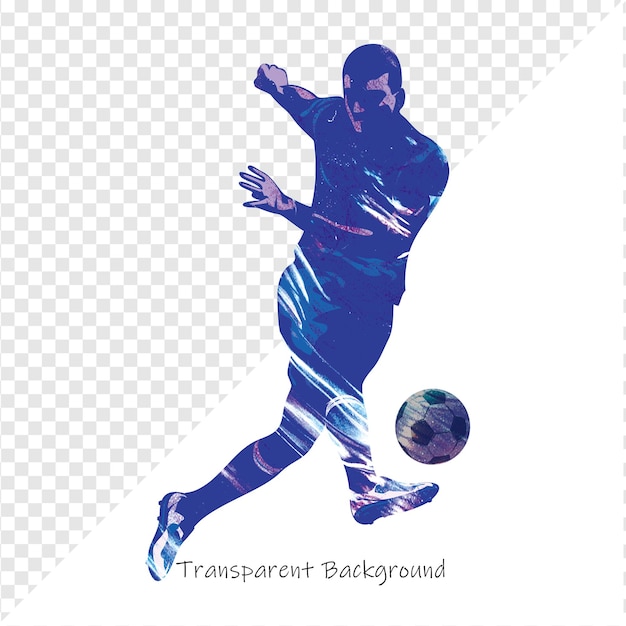 Silhouette d'un footballeur en action