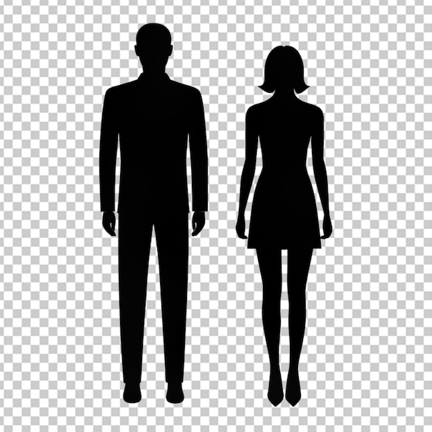 PSD silhouette d'homme et de femme sur bg transparent