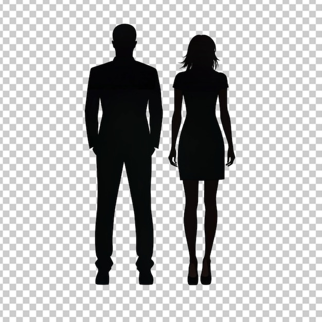 PSD silhouette d'homme et de femme sur bg transparent