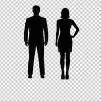 PSD silhouette d'homme et de femme sur bg transparent