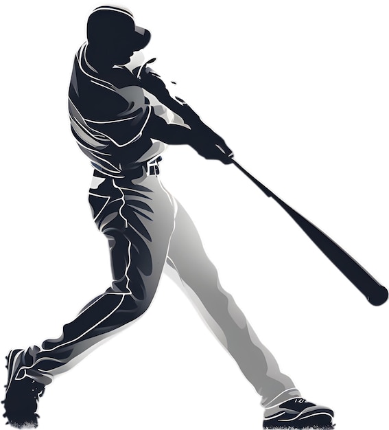 PSD silhouette-ikone eines baseballspielers