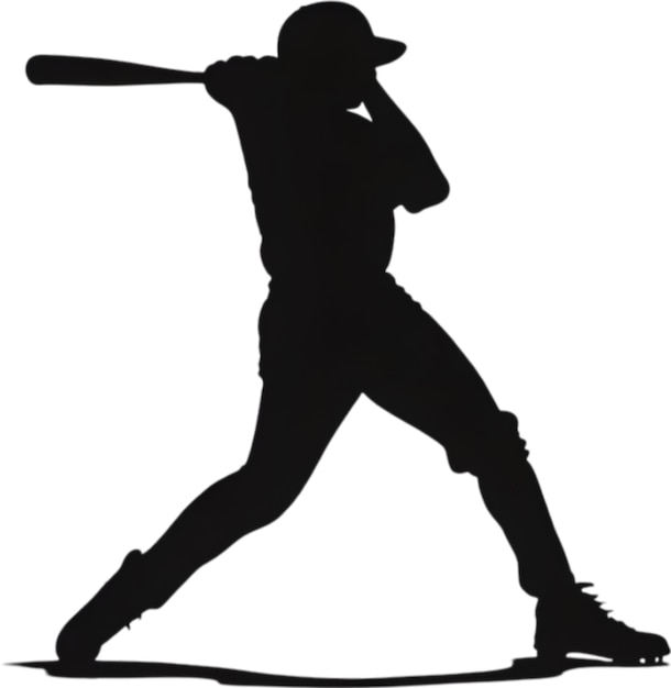 PSD silhouette-ikone eines baseballspielers