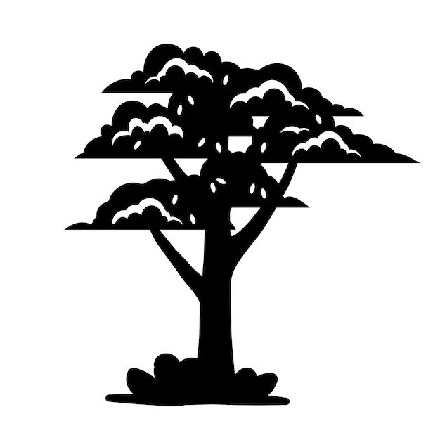 Silhouette isolierter Bäume