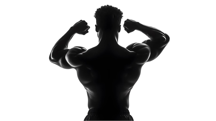 PSD silhouette muscolare della schiena